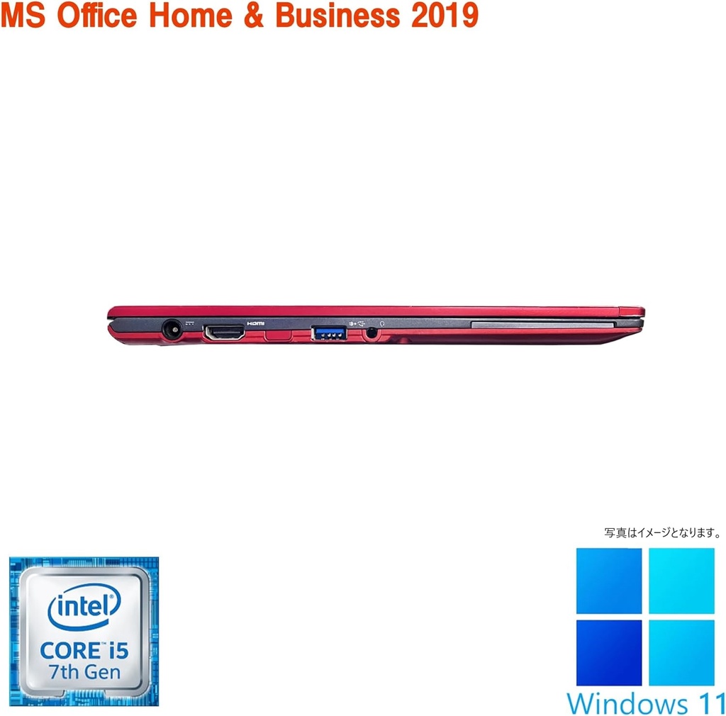 富士通 ノートPC MU937/Red/13.3型フルHD/Win 11 Pro/MS Office H&B